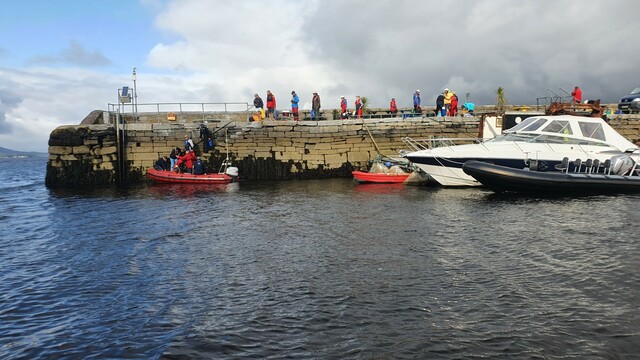 Queuing for the water taxi, Kenmare Rally, Aug-21